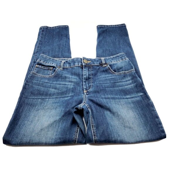 Chicos Jeans Womens Size 0 Short Blue Platinum Denim Stretch